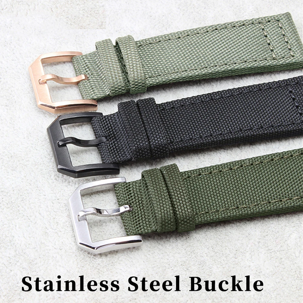 20mm Watch Straps for IWC Pilot Portuguese Portofino Nylon Canvas Watch Bands Green Blue Gray Black Watchbands Straps Bracelets