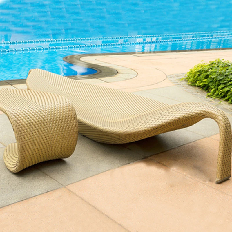 Бесплатная доставка шезлонг открытый ротанг диван лежа кровать балкон вилла