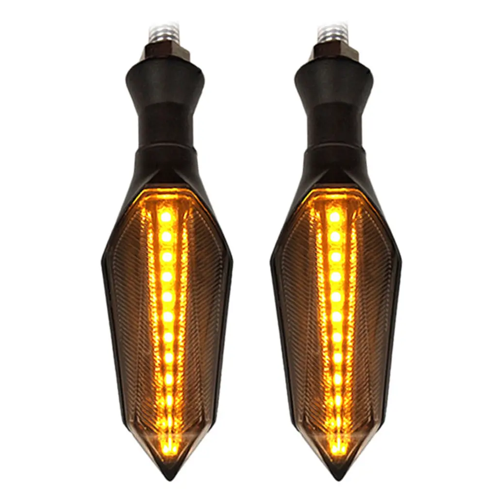 

2pcs Universal Motorcycle Indicators Amber Flowing Turn Signal Lights Motorbike Turning Indicators 12V 12 LEDs Bulbs