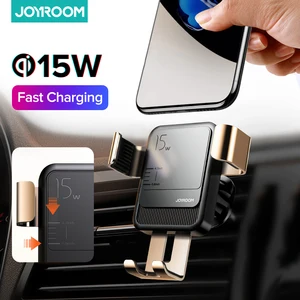 joyroom car phone holder 15w qi wireless charger stand induction fast charging car holder mount for iphone 12 pro max huawei free global shipping