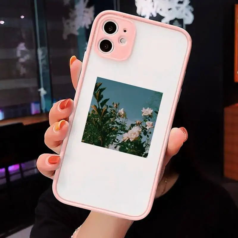 

flower aesthetics sunflowe daisy pattern Phone Cases matte transparent For iphone 7 8 11 12 plus mini x xs xr pro max cover