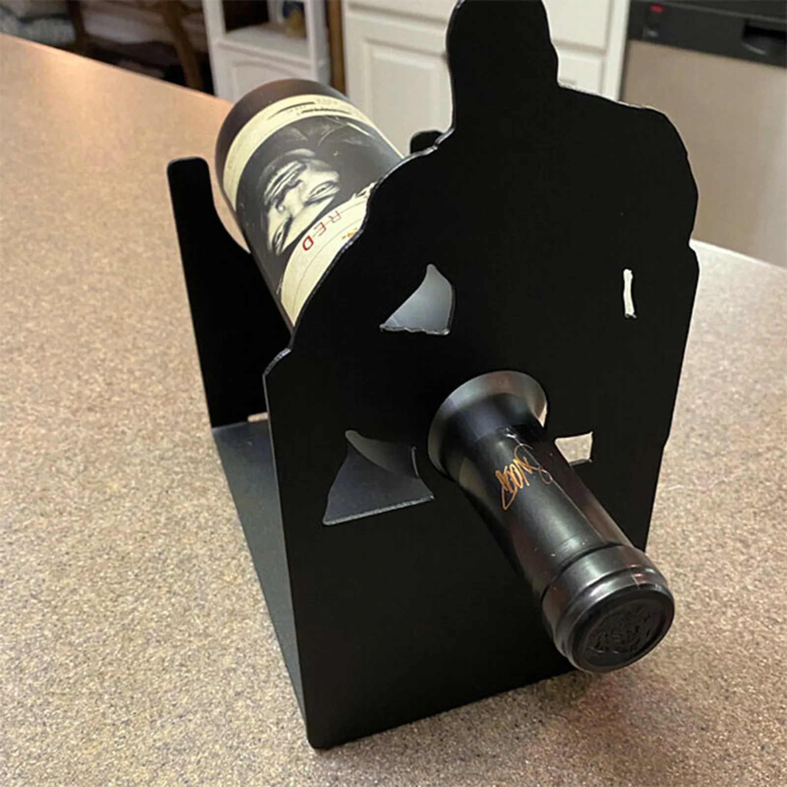 

Adult Creative Decoration Wine Holder Surprise Gift For Family Banquet Use Black Funny Metal Wine Rack Kitchen Desktop Decor