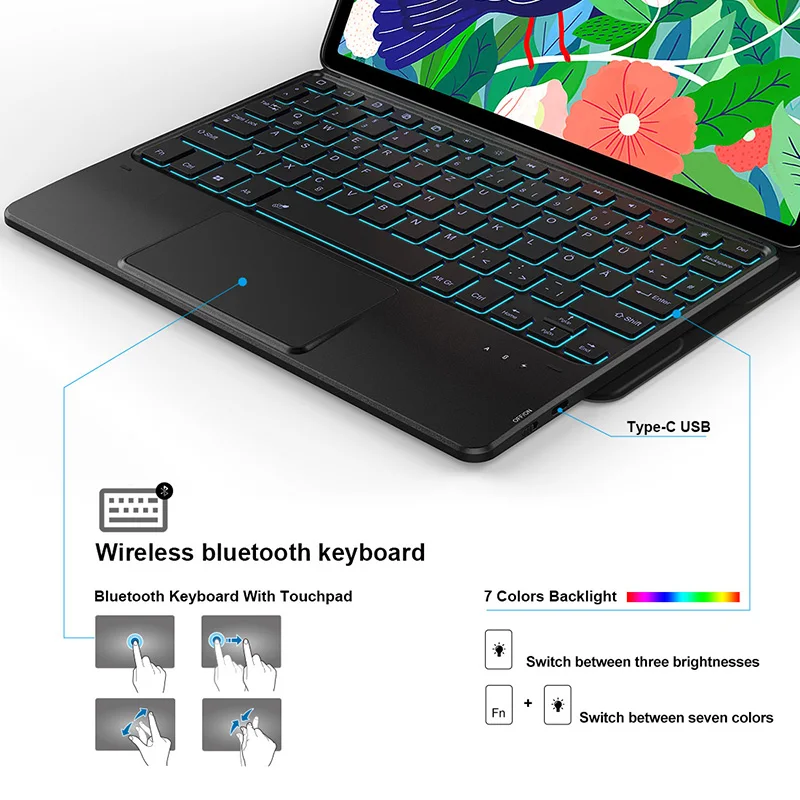 Чехол для клавиатуры Samsung Galaxy Tab S7 7 цветов подсветки + 12 4 дюйма/S7 11 дюймов чехол