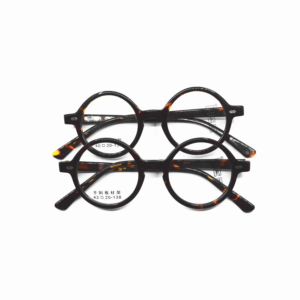 

Vintage 40 42mm Small Round Tortoise Eyeglass Frames Full Rim Acetate Glasses Myopia Rx able