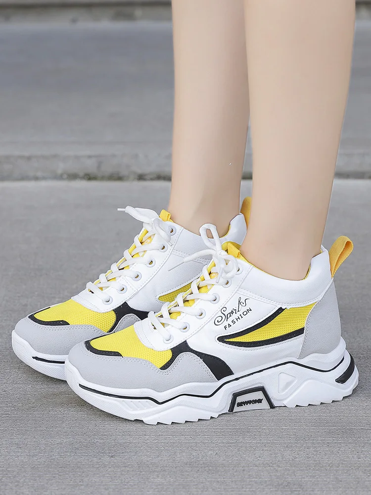 

Height Increasing Colorful Running Shoes for Woman Sneakers Female Outdoor Sport Shoes Athletic 4CM PLatform Cushioning Footwear
