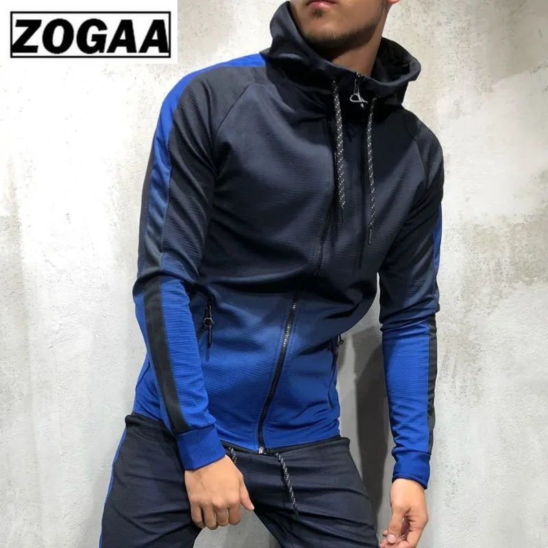 ZOGAA новинка 2019 брендовый мужской спортивный костюм комплект из 2 предметов 3D