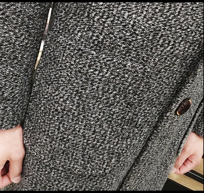 Autumn And Winter Men's Slim Woolen Coat Korean Long Section Fashion Woolen Coat