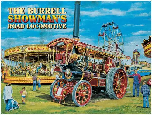 

Burrell SHOWMAN'S STEAM Tractor Circus FAIR Metal Plaque TIN Sign Vintage Retro Wall Home Bar Pub Vintage Cafe Decor, 8x12 Inch