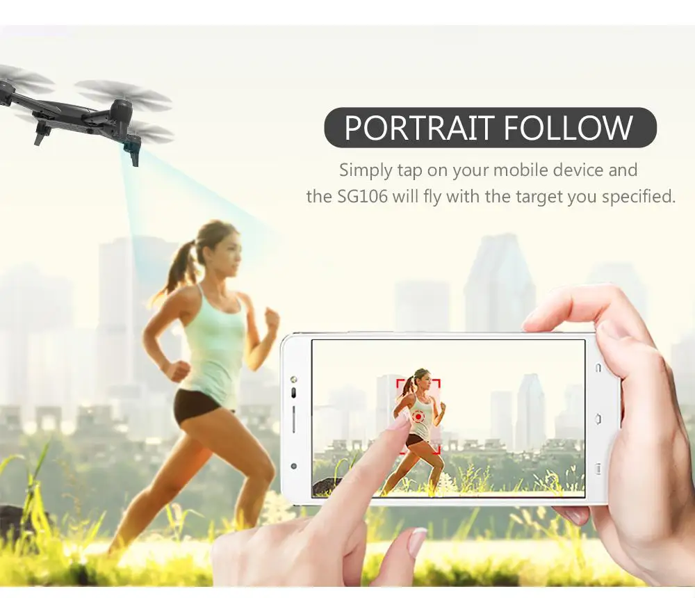 Kuulee SG106 Drone 2.4Ghz 4CH WiFi FPV Optical Flow Dual 720P HD Camera RC Helicopter Follow-up Headless Quadcopter Selfie | Игрушки и