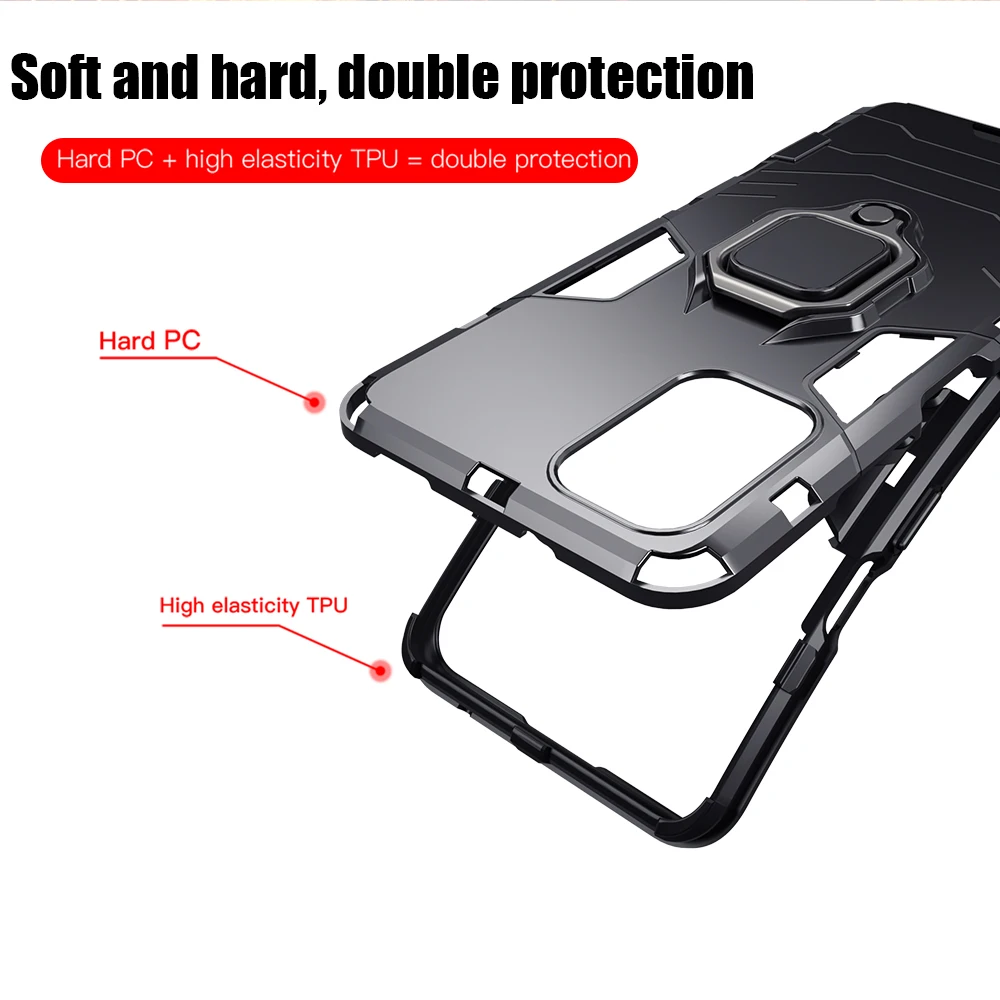 

Shockproof Armor Case For Redmi Note 10 10 Pro 5G Ring Stand Silicone Phone Cover for Xiaomi Redmi Note 10 4G 10 Pro Max