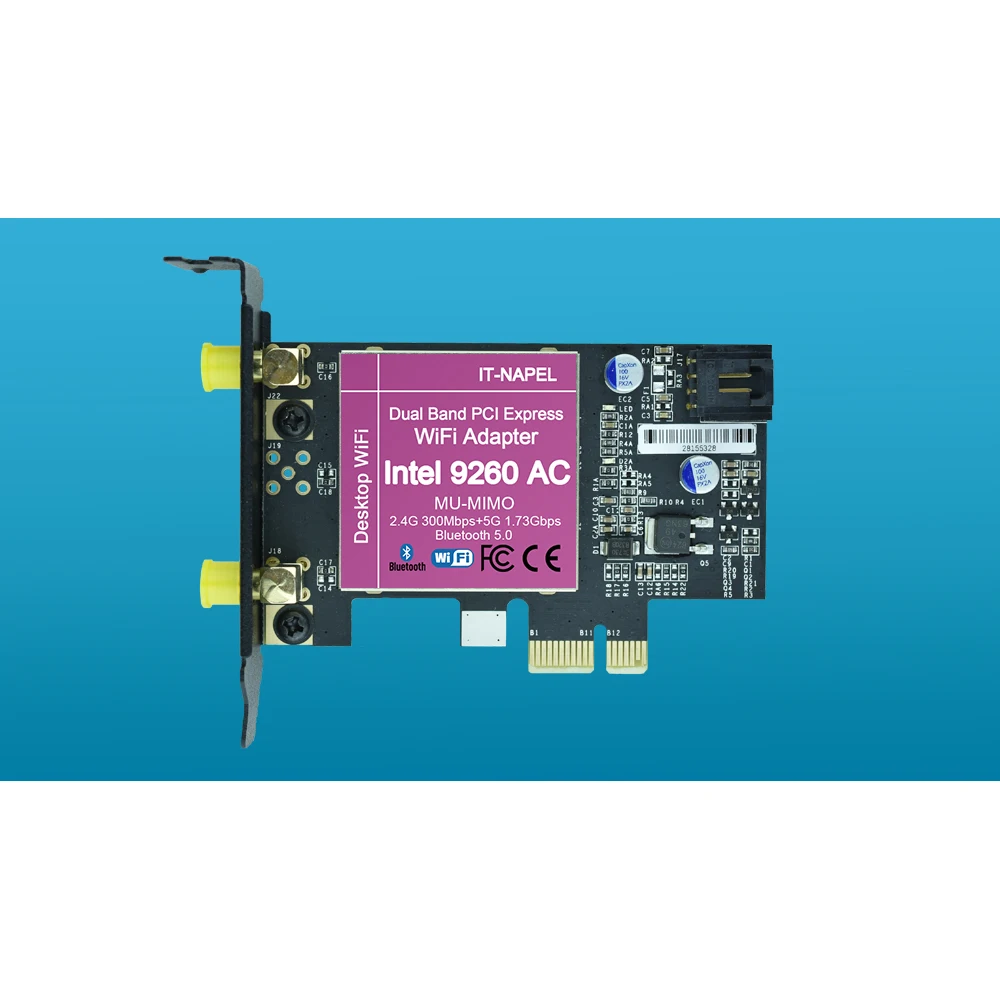 IT-NAPEL-9260AC Intel 9260 AC 9260AC 9260NGW Bluetooth 5 0 PCI-E PCIe 1x X1 WiFi карта для настольного ПК PK 7260 7265 ax200 |