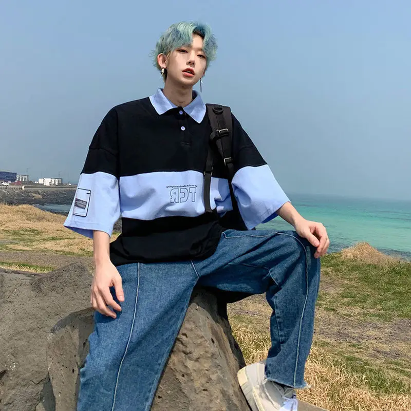 

Футболки с коротким рукавом в японском стиле для мужчин и женщин, свободная универсальная одежда с коротким рукавом в стиле Харадзюку бойфр...