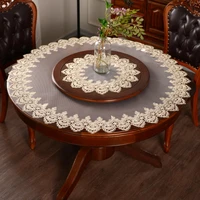 modern round water soluble embroidered lace tablecloth set hotel restaurant table cover cloth banquet birthday party decoration