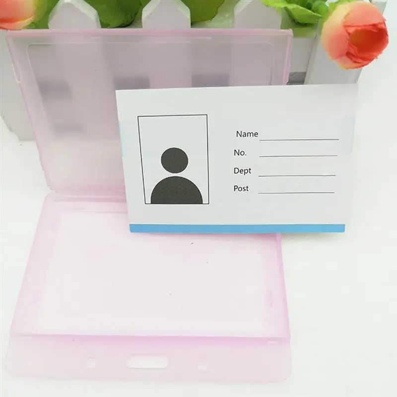 

10pcs Waterproof Dull Polished Colored ID Holder for Office School (Random Color)