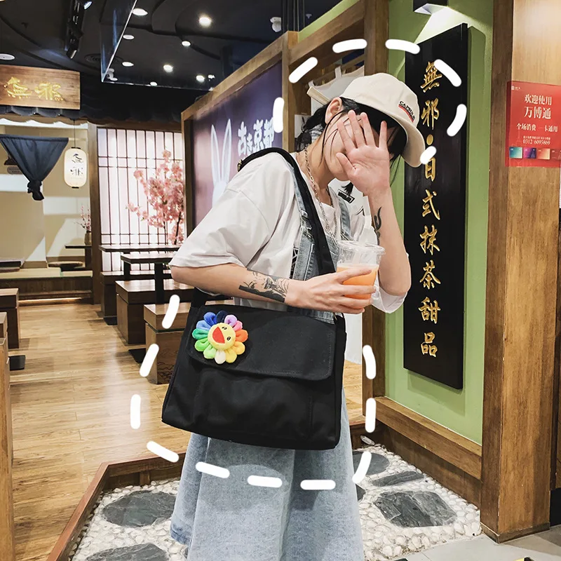 Сумка через плечо в стиле преппи для девочек сумки мессенджеры с подсолнухами