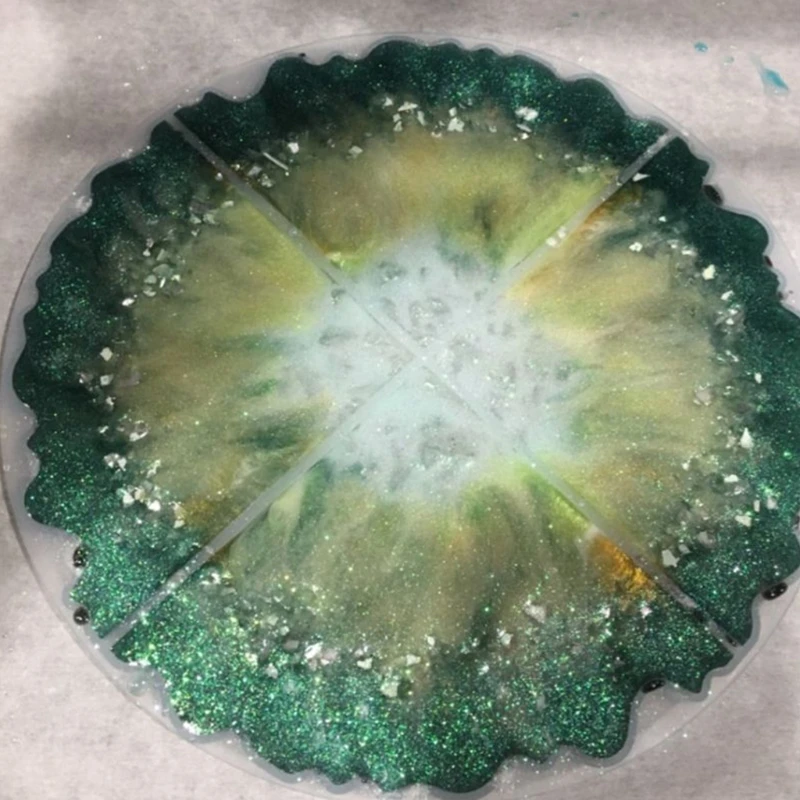 

J2FE Irregular Wavy Coaster Epoxy Resin Mold Cup Mat Silicone Mould DIY Crafts Ornaments Jewelry Casting Tool