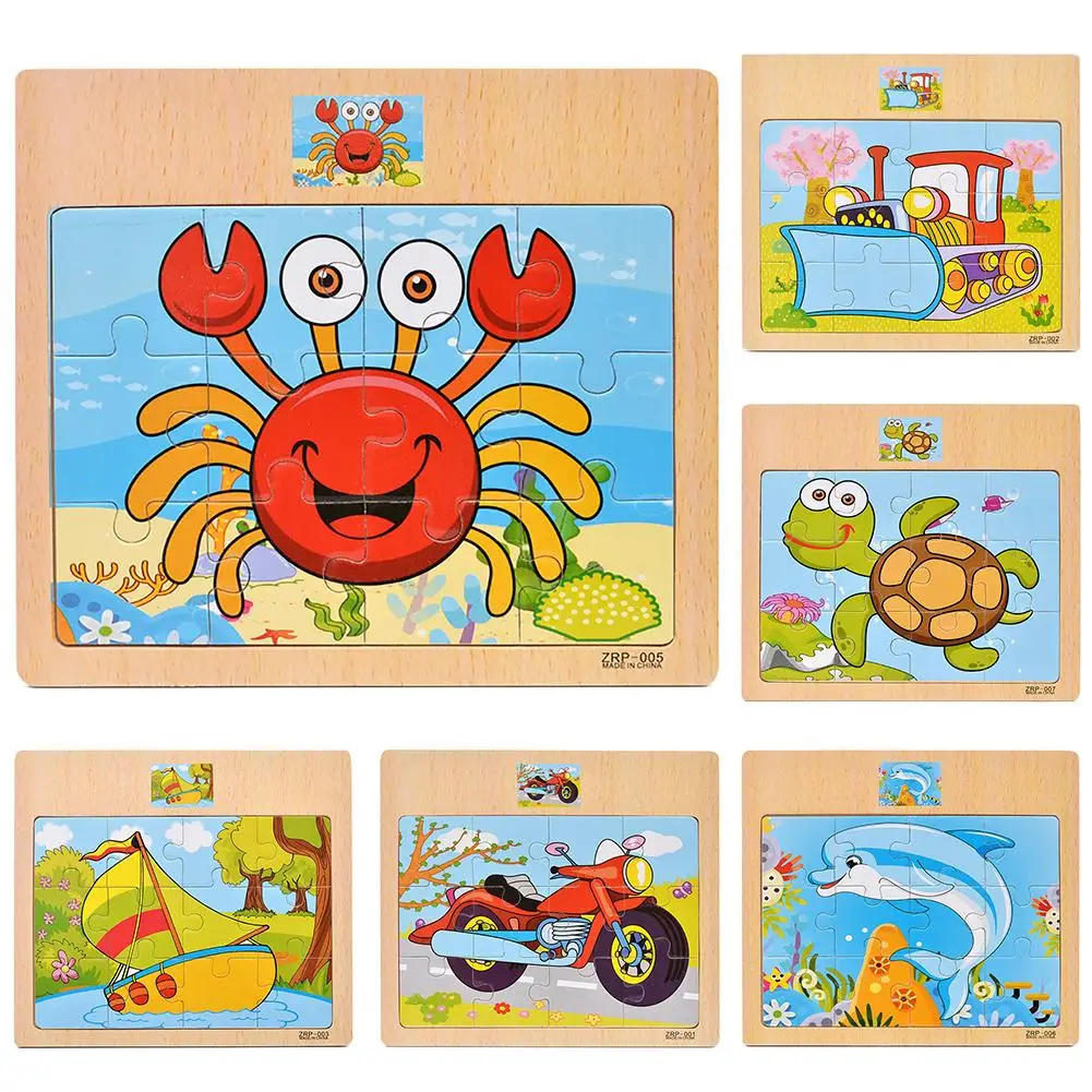 Пазлы-автомобили деревянные в виде животных детские игрушки сделай сам для