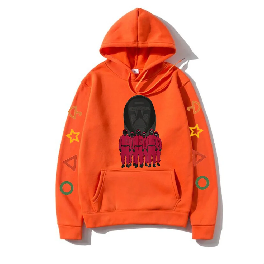 

Модная толстовка унисекс с принтом в виде игры кальмар, хлопковая уличная одежда для мужчин и женщин, пуловеры в стиле игры кальмар, свитшот...