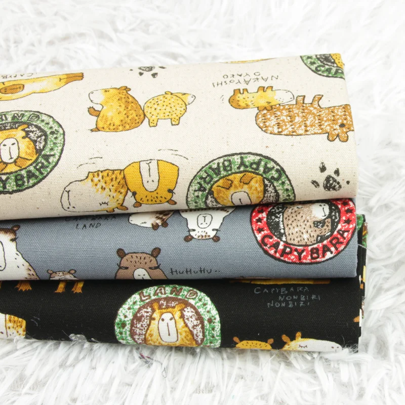 

45*110cm Thick Cotton Cartoon Animal Print Fabric Sewing Material Quilting Patchwork Needlework DIY Handmade Cloth Bag
