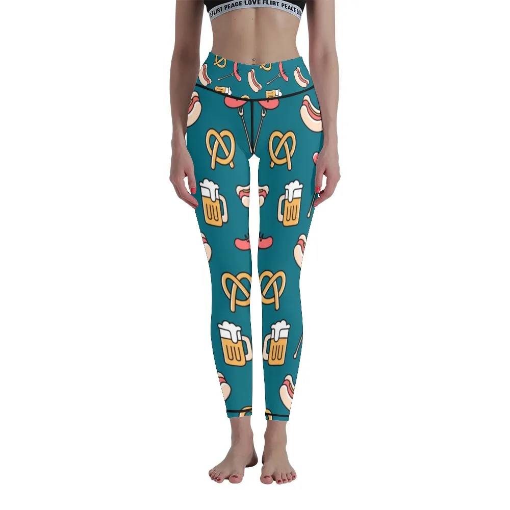 

Cartoon 3D Printing High Waist Seamless Yoga Pants Large Size High Stretch Nine Pants Women's Sports Fitness Pants Leggings