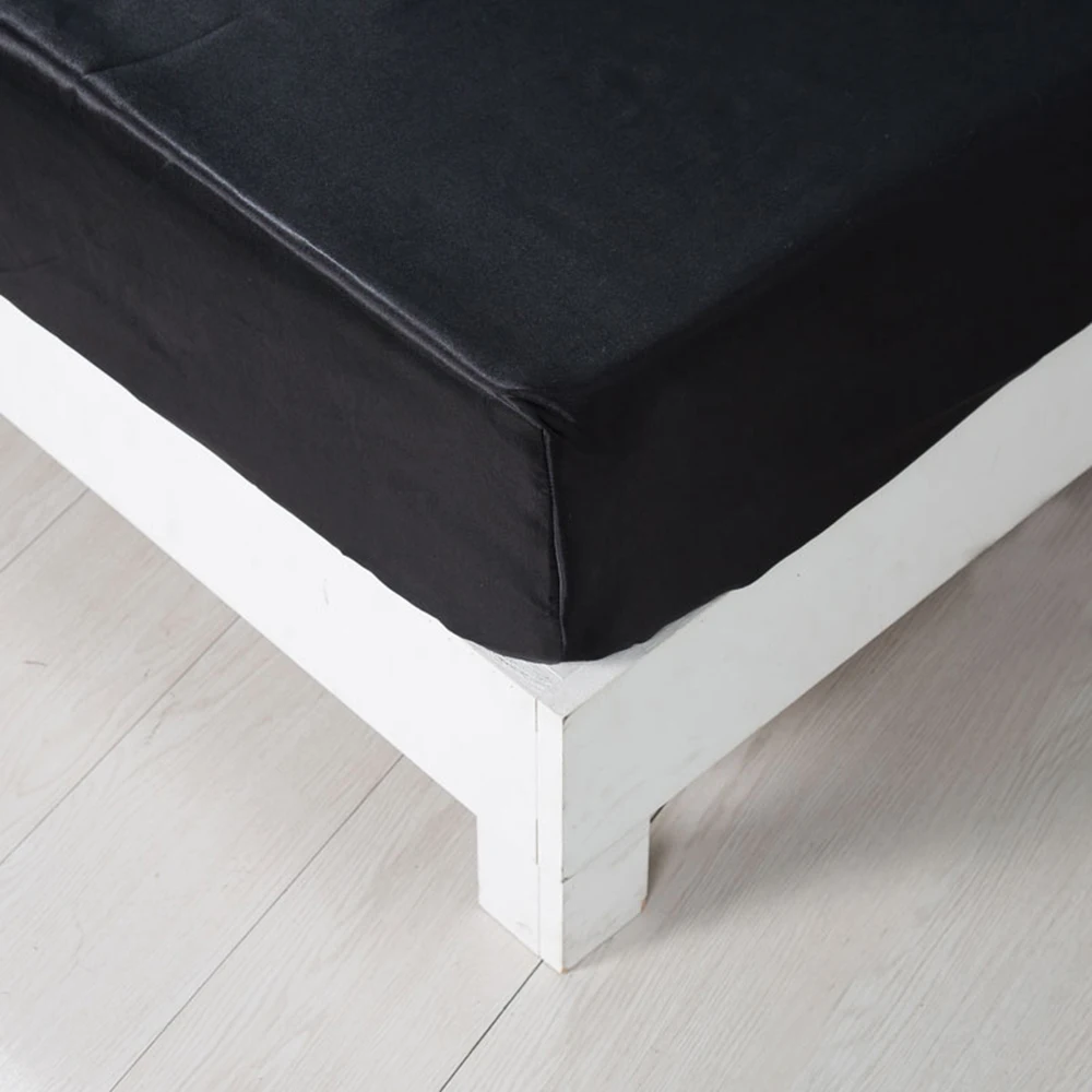 Шелковый чехол для кровати защитный матрас эластичный однотонный дышащий мягкий