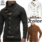 Мужской вязаный кардиган ZOGAA, свитер, пальто на осень и зиму