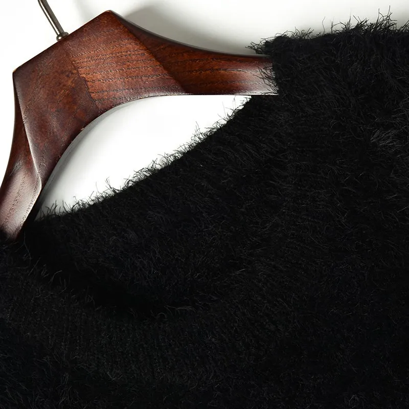 Свободные длинные женские свитера из мохера 2018 зимний длинный свитер с блестками