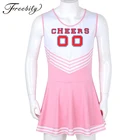 Женское и мужское платье-костюм черлидера, пикантное платье-костюм с круглым вырезом, плиссированное короткое платье для ночного фестиваля