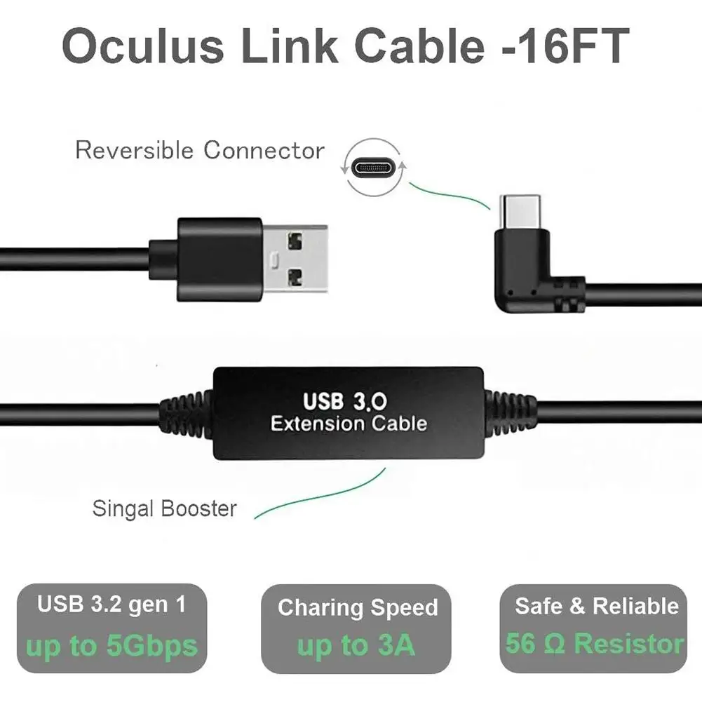 Удлинительный кабель VR 5 м USB3.0 стабильная линия передачи данных тип A-C USB-кабель