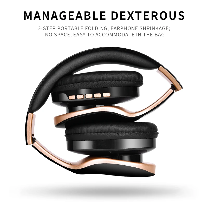 Wireless Bluetooth Headphone Headset Foldable Stereo Gaming Earphones with Microphone for PC Mobile Phone Mp3 Strong Power Life |