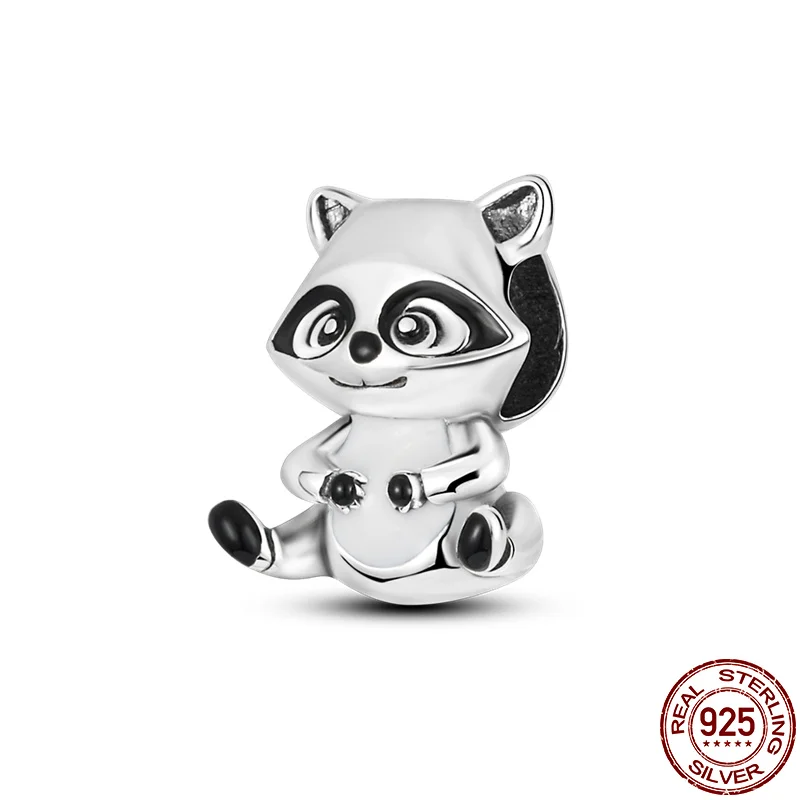 

Браслет pandora из серебра 100% пробы с бусинами енота