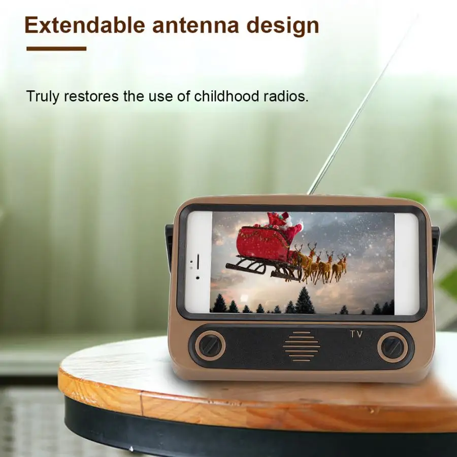 Ретро ТВ стиль Выдвижная антенна дизайн 1200 мАч Bluetooth 5 0 динамик мобильный телефон