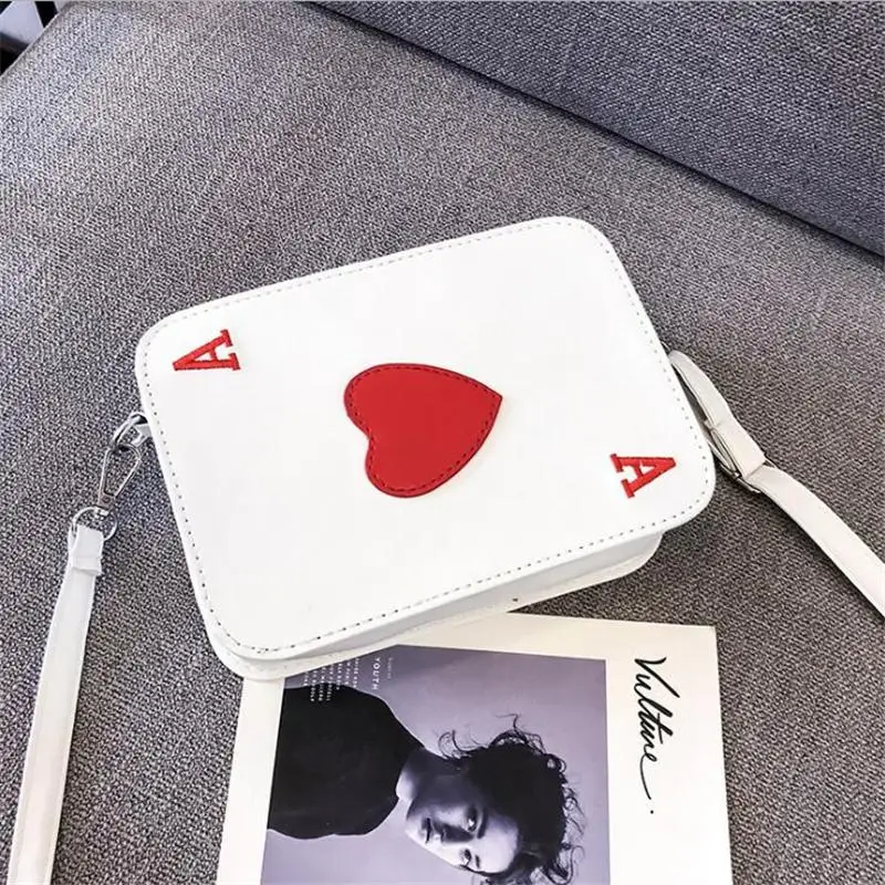 

Crossbody Bags For Women 2020 Version Creative Funny Messenger Bag Playing Cards Shape Funny Heart Packing Cubes Shoulder Bag