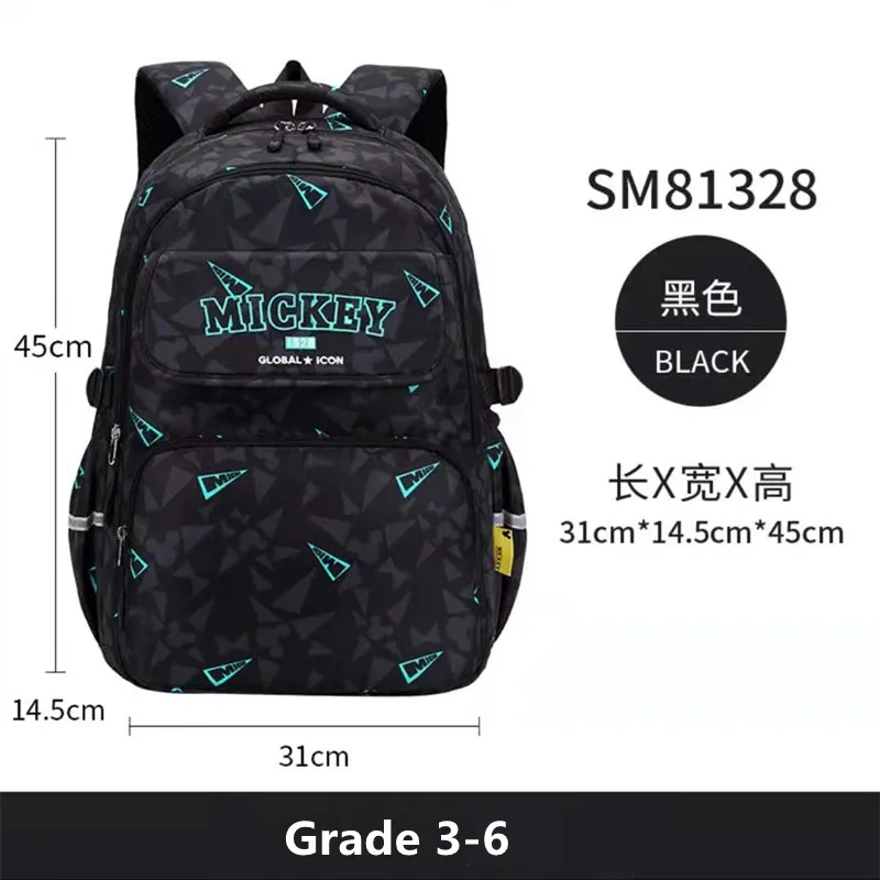 Disney Mickey School Bag For Boy Casual Middle Student Shoulder Backpack Large Capacity Water Proof Super Light Mochila Escolar