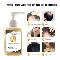 60ml 100ml ginseng anti hair loss shampoo powerful treatment essence herbs ginger cooler hair growth lotions for men women