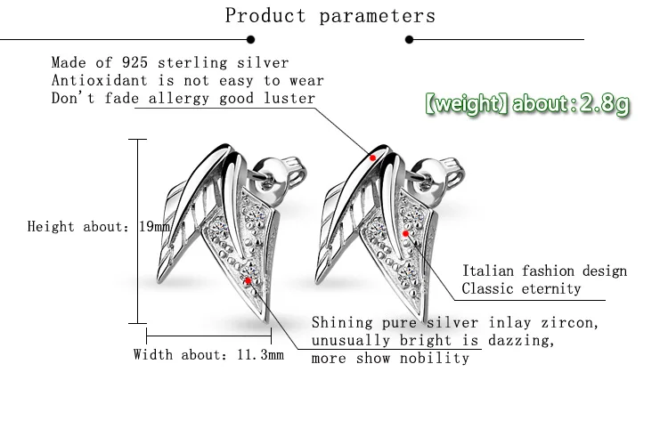 Cute Flower Leaf 925 silver stud earring for women trendy geometry zircon fashion Jewelry birthday gift | Украшения и аксессуары