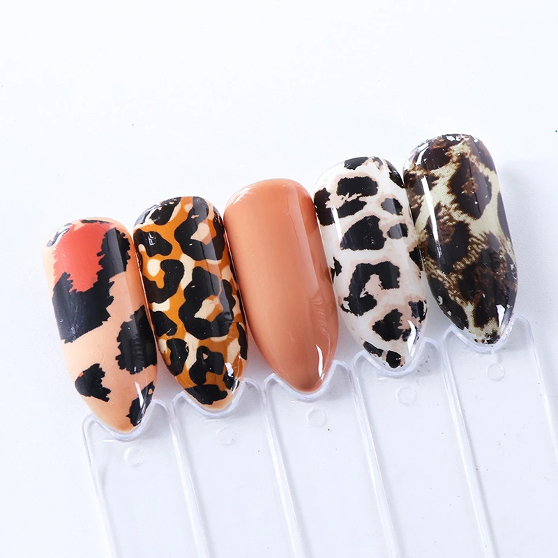 4 шт. Леопардовый принт наклейки на ногти фольги звездное небо обертывание s