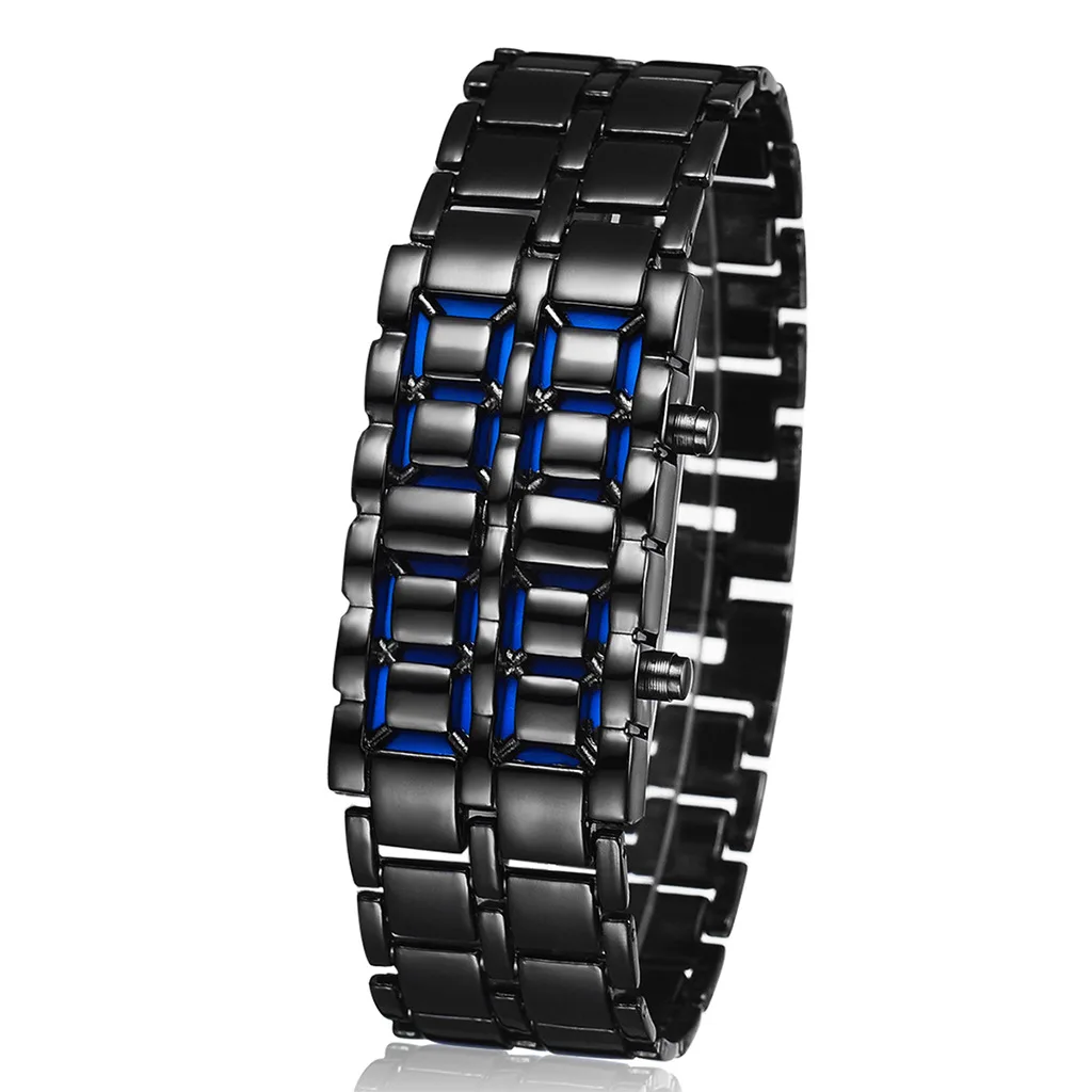 

New men's watch creative steel belt chain Korean personality men's LED watch student watch