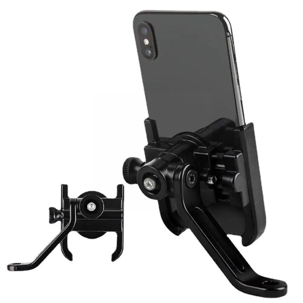 

Black Aluminum Alloy Motorcycle Bike Mobile Phone Holder Gps Holder Bike Holder Mirror Universal Rearview Mountain Type C2g6