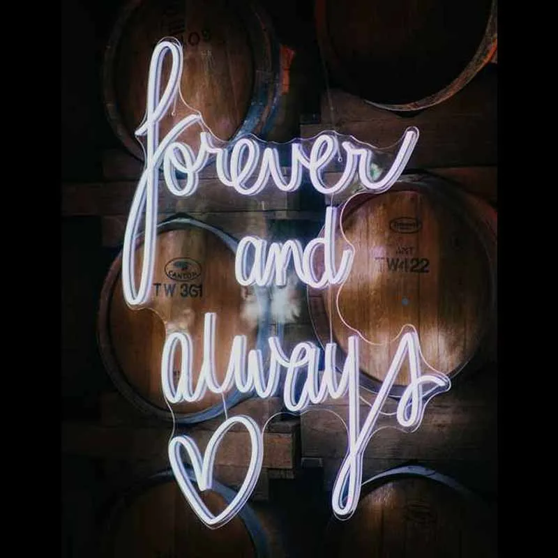

Custom Led Forever and always Flexible Neon Light Sign Wedding Decoration Bedroom Home Wall Decor Marriage Party Decorative