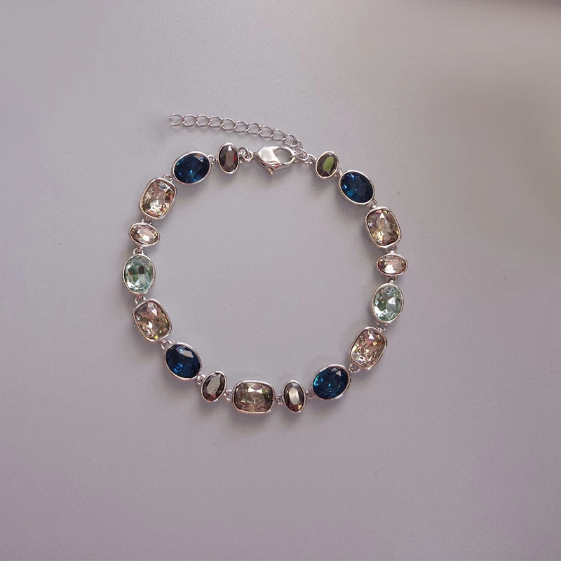 

Fashion Jewelry SWA New Blue Crystal Bracelet Adjustable Charming Colorful Crystal Decoration For Girlfriend Romantic Gift
