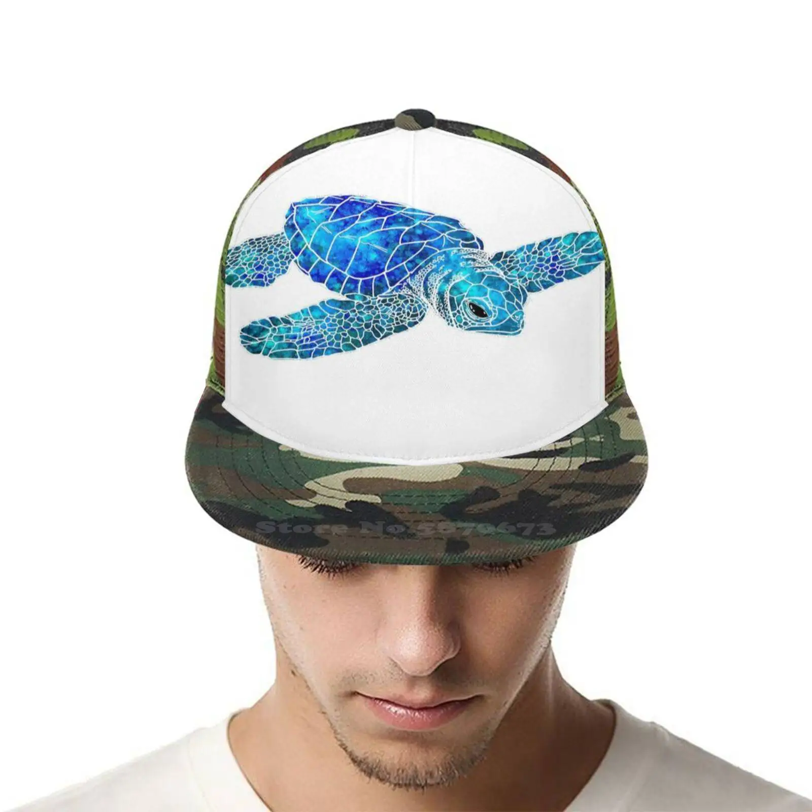 Морская черепаха воды Цвет арт кепки в стиле &quotхип-хоп шапка Черепаха домашние