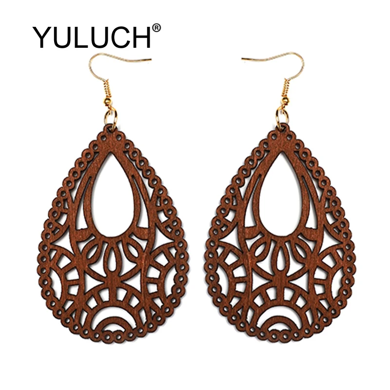 YULUCH винтажная Капля воды серьги для женщин модные ювелирные изделия этнические