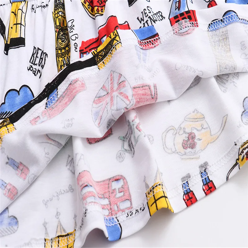 Детское летнее Хлопковое платье с коротким рукавом и замки из мультфильма |