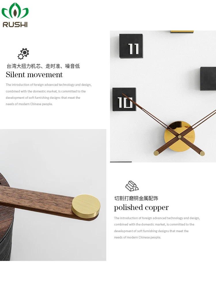 Скандинавские креативные настенные часы Diy деревянные для гостиной бесшумные