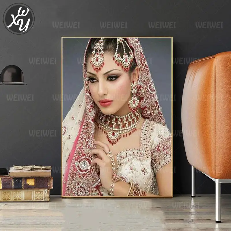 Алмазная живопись для взрослых с изображением индийских красавиц Набор вышивки