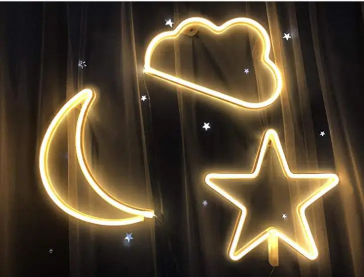 

Ins led neon light moon cloud shape decorative light room night light
