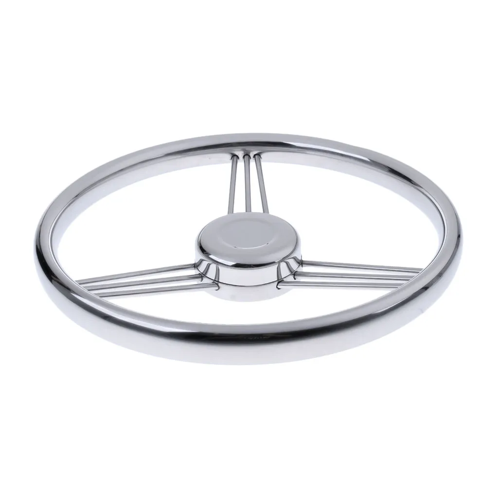 Stainless Steel 13&quot Steering Wheel with Knob 3 Spoke for Boat Marine Yacht | Автомобили и мотоциклы
