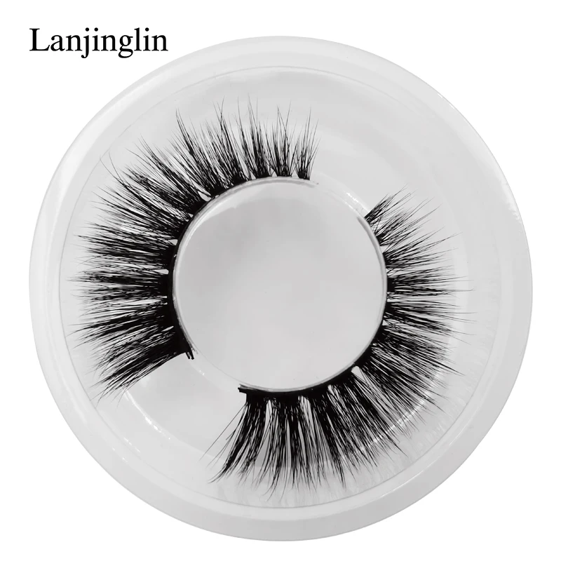 LANJINGLIN, 1 пара, 3d, норковые ресницы, ручная работа, Полоска, ресницы, накладные натуральные, искусственные ресницы, норковые ресницы, безвредный макияж