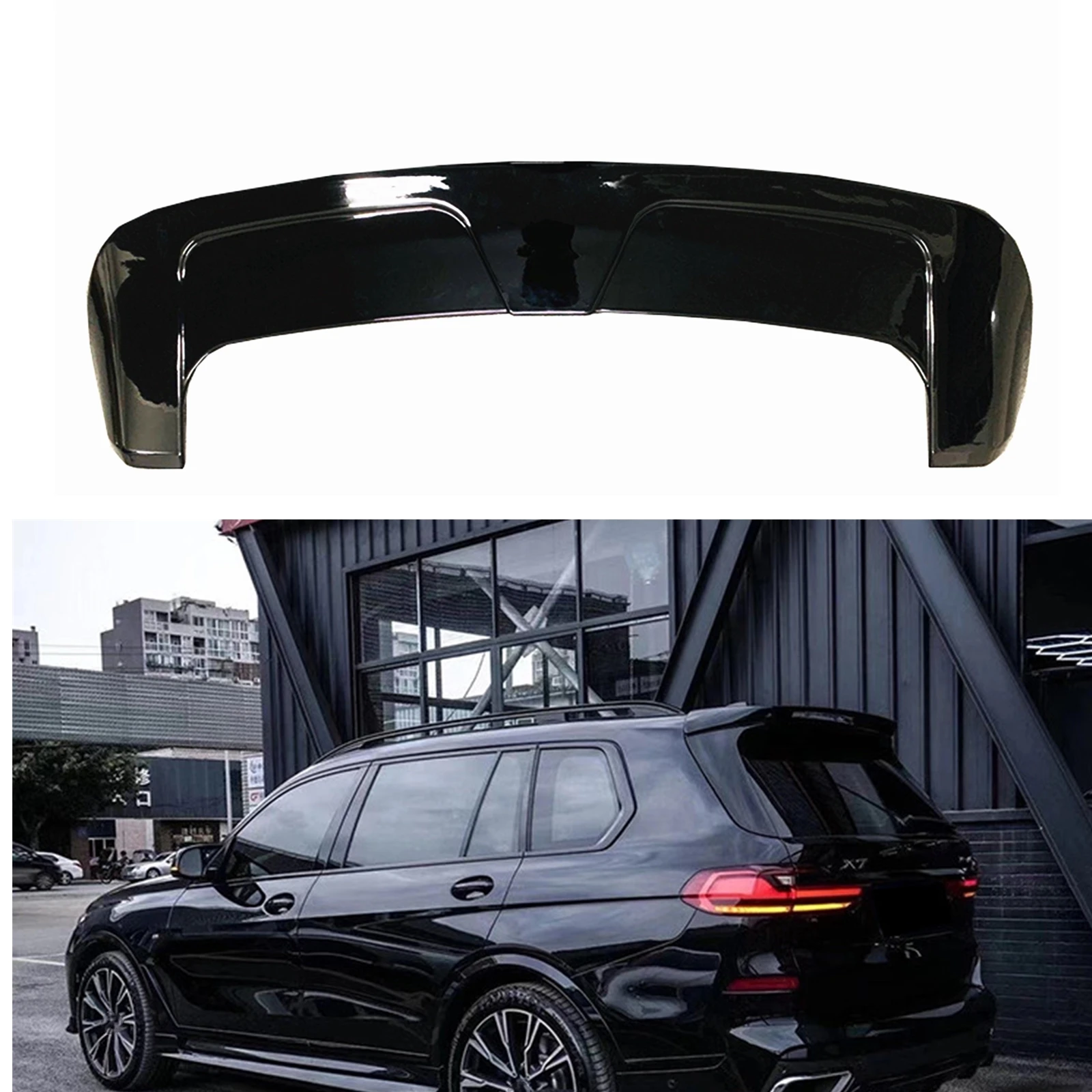 

For BMW X7 G07 2019-2023 Rear Trunk Spoiler Roof Wing Gloss Black M Performance Sport Car Tailgate Window Lid Upper Splitter Lip